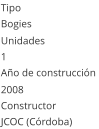 Tipo Bogies  Unidades 1 Año de construcción  2008 Constructor JCOC (Córdoba)