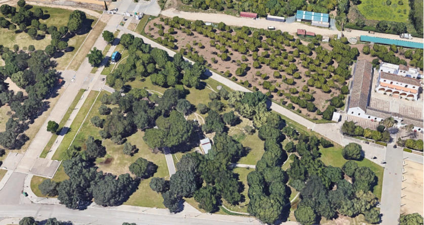 Vista aérea del Parque del Alamillo